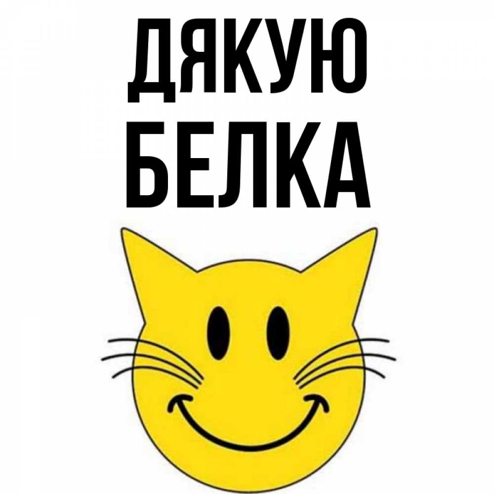 Открытка на каждый день з підписом, Белка Дякую улыбающийся смайл кот Прикольна листівка з побажанням онлайн скачати безкоштовно 