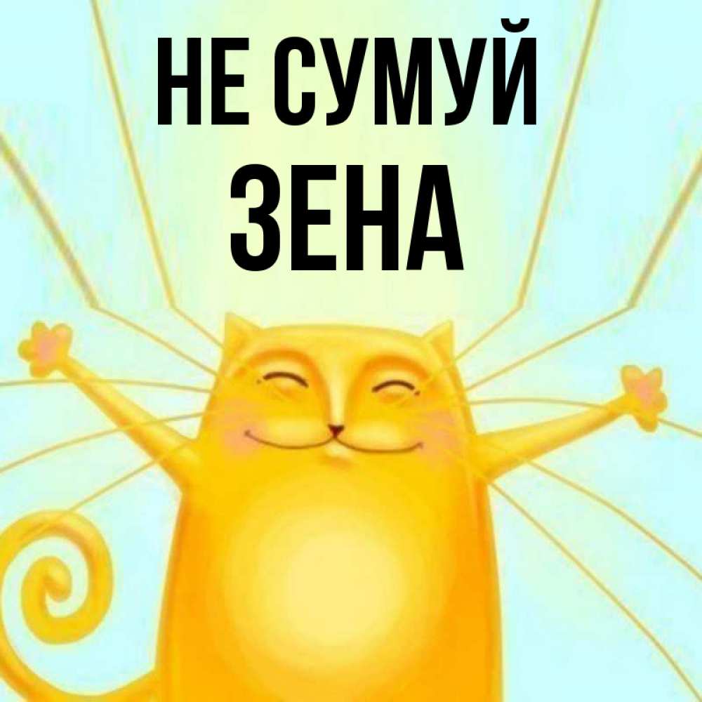 Открытка на каждый день з підписом, Зена Не сумуй обнимашки усатые Прикольна листівка з побажанням онлайн скачати безкоштовно 