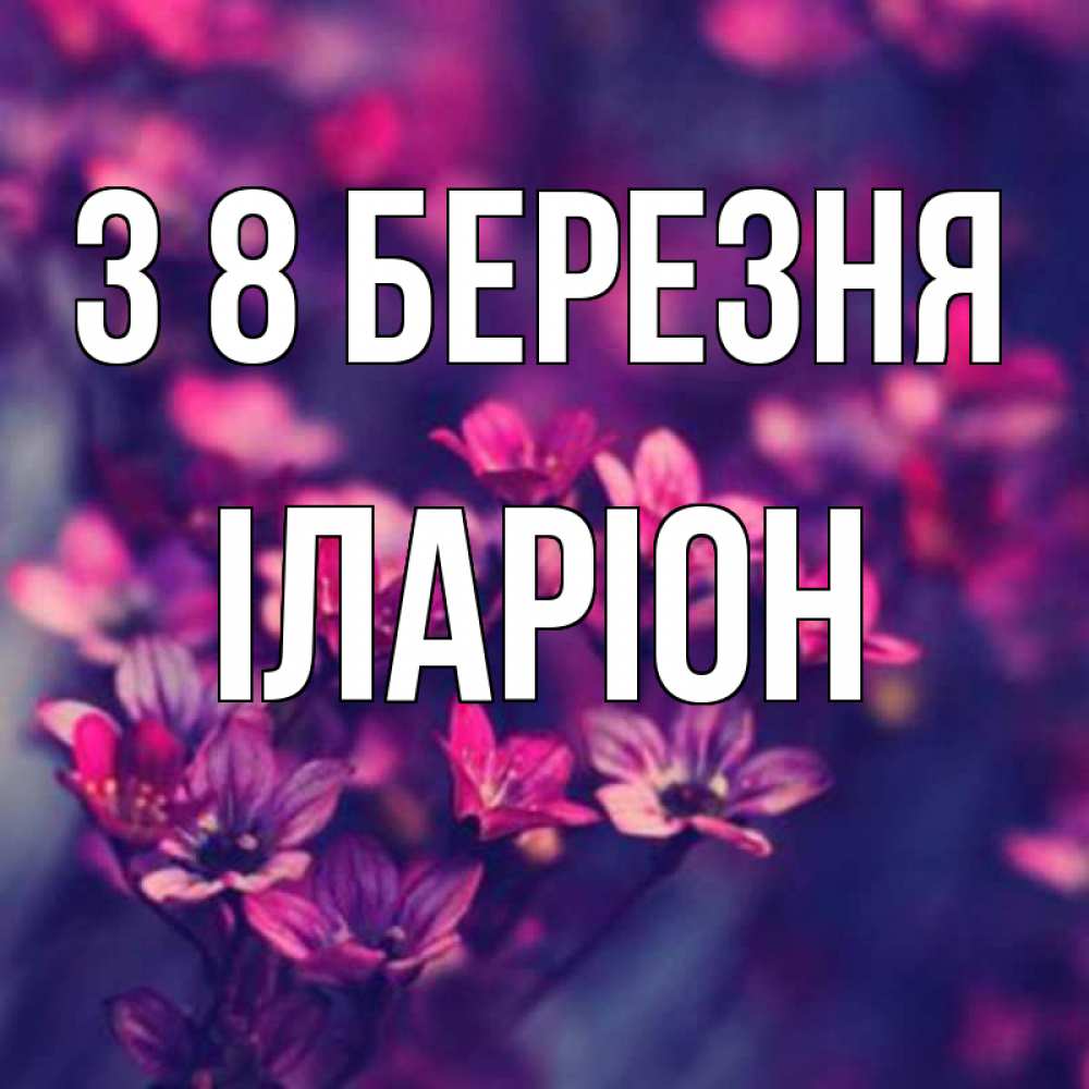 Открытка на каждый день з підписом, Іларіон З 8 БЕРЕЗНЯ небольшие цветы 1 Прикольна листівка з побажанням онлайн скачати безкоштовно 