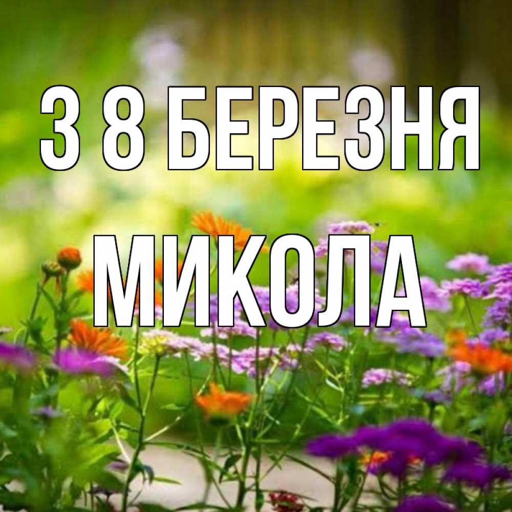 Открытка на каждый день з підписом, Микола З 8 БЕРЕЗНЯ цветы Прикольна листівка з побажанням онлайн скачати безкоштовно 