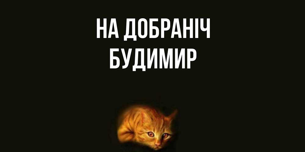 Открытка на каждый день з підписом, Будимир На добраніч кот Прикольна листівка з побажанням онлайн скачати безкоштовно 