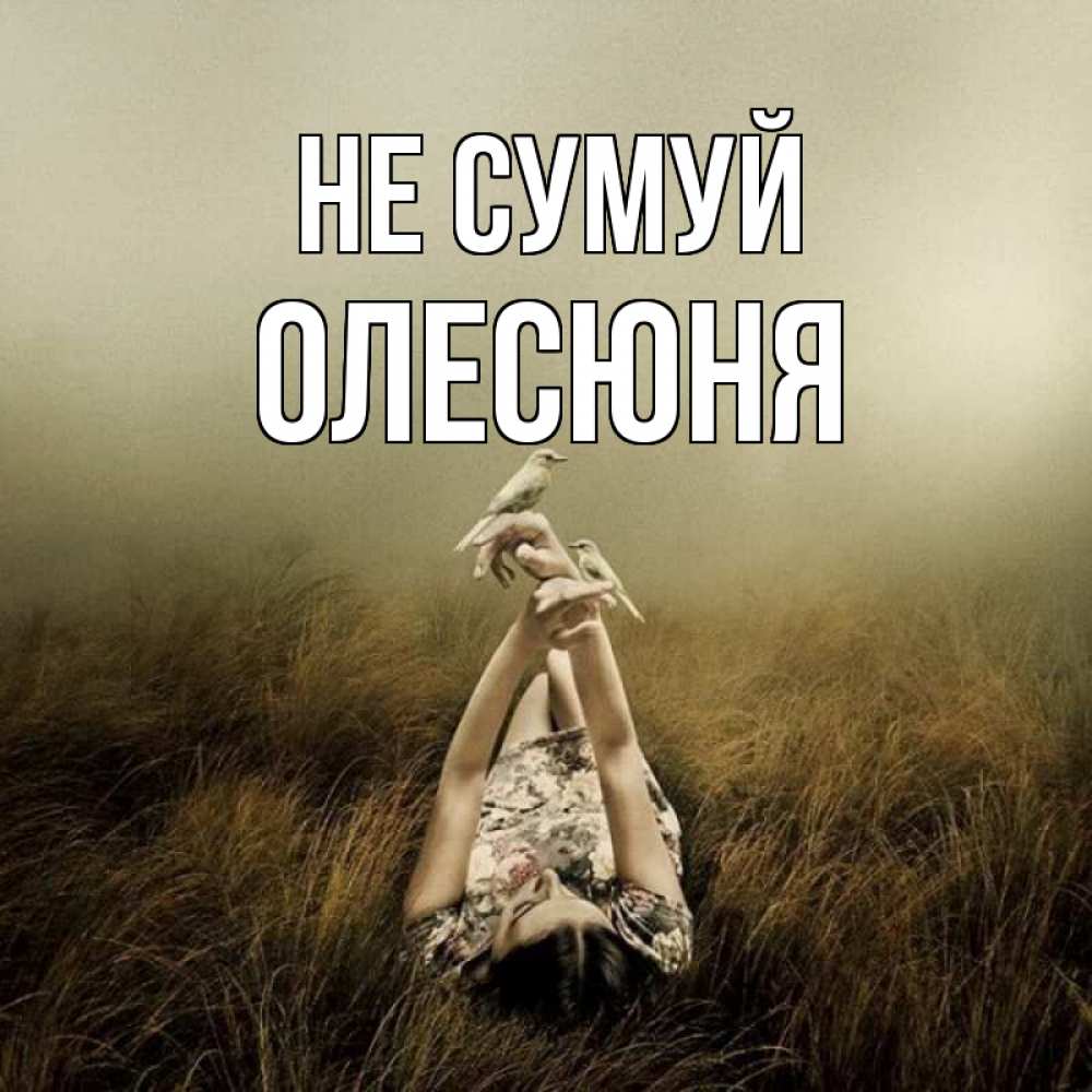 Открытка на каждый день з підписом, Олесюня Не сумуй поле и туман Прикольна листівка з побажанням онлайн скачати безкоштовно 