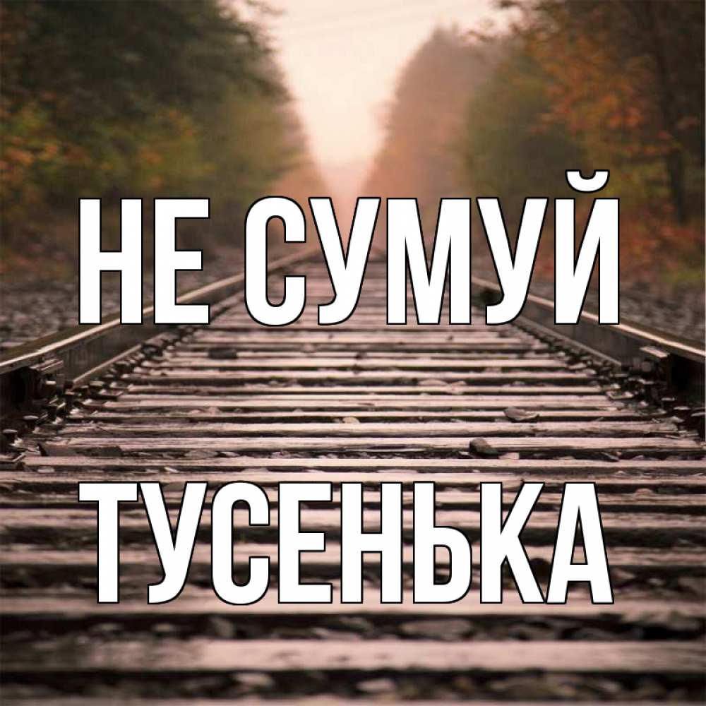 Открытка на каждый день з підписом, Тусенька Не сумуй лес и железная дорога Прикольна листівка з побажанням онлайн скачати безкоштовно 