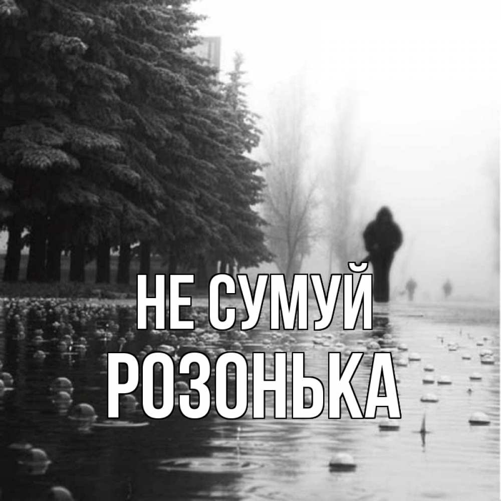 Открытка на каждый день з підписом, Розонька Не сумуй улица под дождем Прикольна листівка з побажанням онлайн скачати безкоштовно 