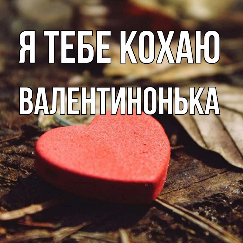 Открытка на каждый день з підписом, Валентинонька Я тебе кохаю листья деревье 4 Прикольна листівка з побажанням онлайн скачати безкоштовно 