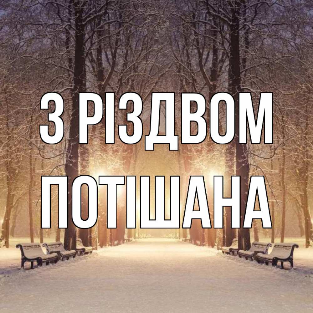 Открытка на каждый день з підписом, Потішана З Різдвом зима, парк, фонарь, лес Прикольна листівка з побажанням онлайн скачати безкоштовно 
