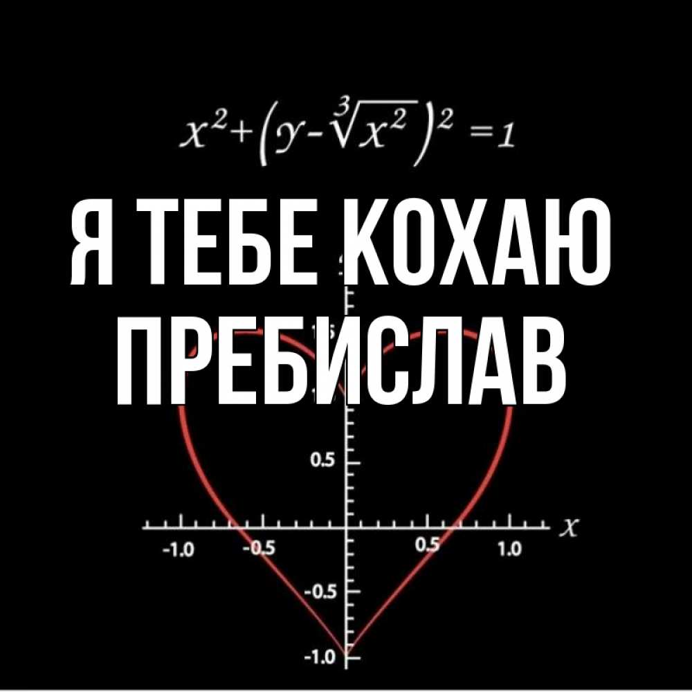Открытка на каждый день з підписом, Пребислав Я тебе кохаю сердечная формула Прикольна листівка з побажанням онлайн скачати безкоштовно 