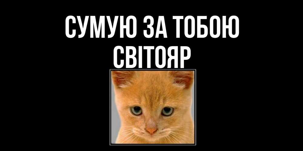 Открытка на каждый день з підписом, Світояр Сумую за тобою открытки рыжий котенок скучает по тебе Прикольна листівка з побажанням онлайн скачати безкоштовно 