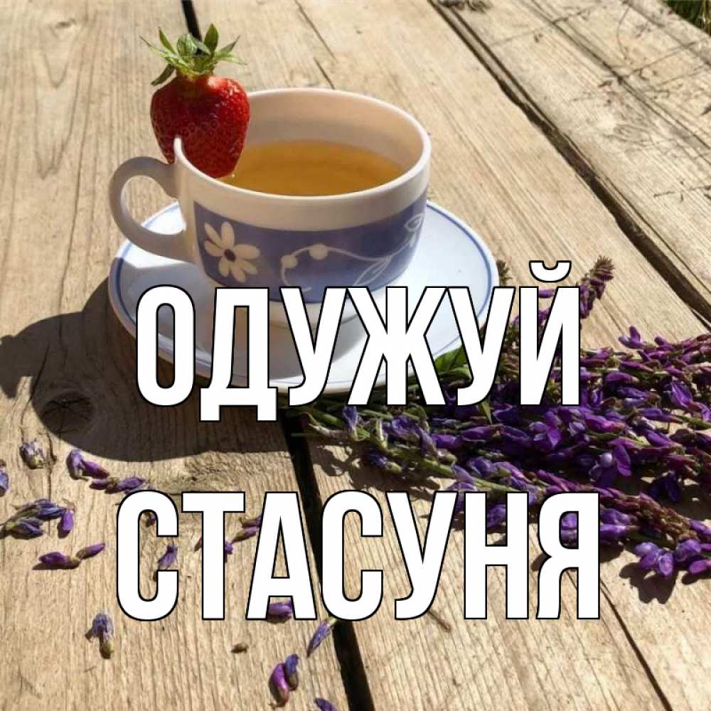 Открытка на каждый день з підписом, Стасуня Одужуй чай Прикольна листівка з побажанням онлайн скачати безкоштовно 
