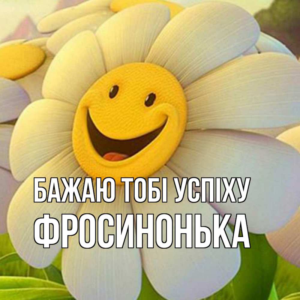 Открытка на каждый день з підписом, Фросинонька Бажаю тобі успіху подписать открытку своим текстом Прикольна листівка з побажанням онлайн скачати безкоштовно 