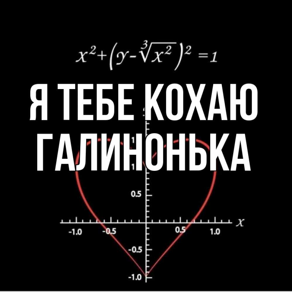 Открытка на каждый день з підписом, Галинонька Я тебе кохаю сердечная формула Прикольна листівка з побажанням онлайн скачати безкоштовно 