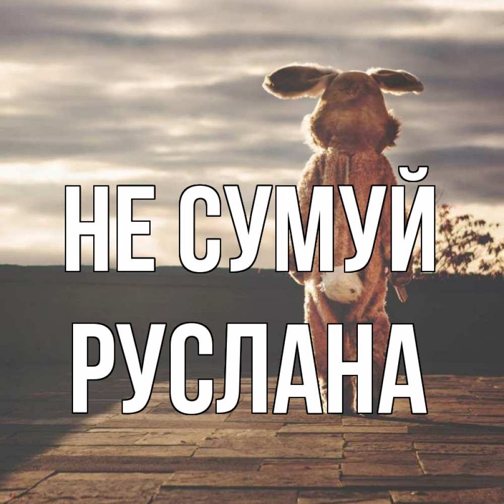 Открытка на каждый день з підписом, Руслана Не сумуй со спины Прикольна листівка з побажанням онлайн скачати безкоштовно 