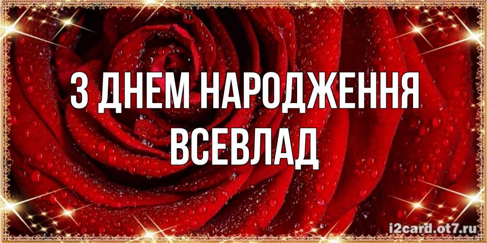 Открытка на каждый день з підписом, Всевлад З Днем народження роса на розе блестящая в лучах солнца Прикольна листівка з побажанням онлайн скачати безкоштовно 