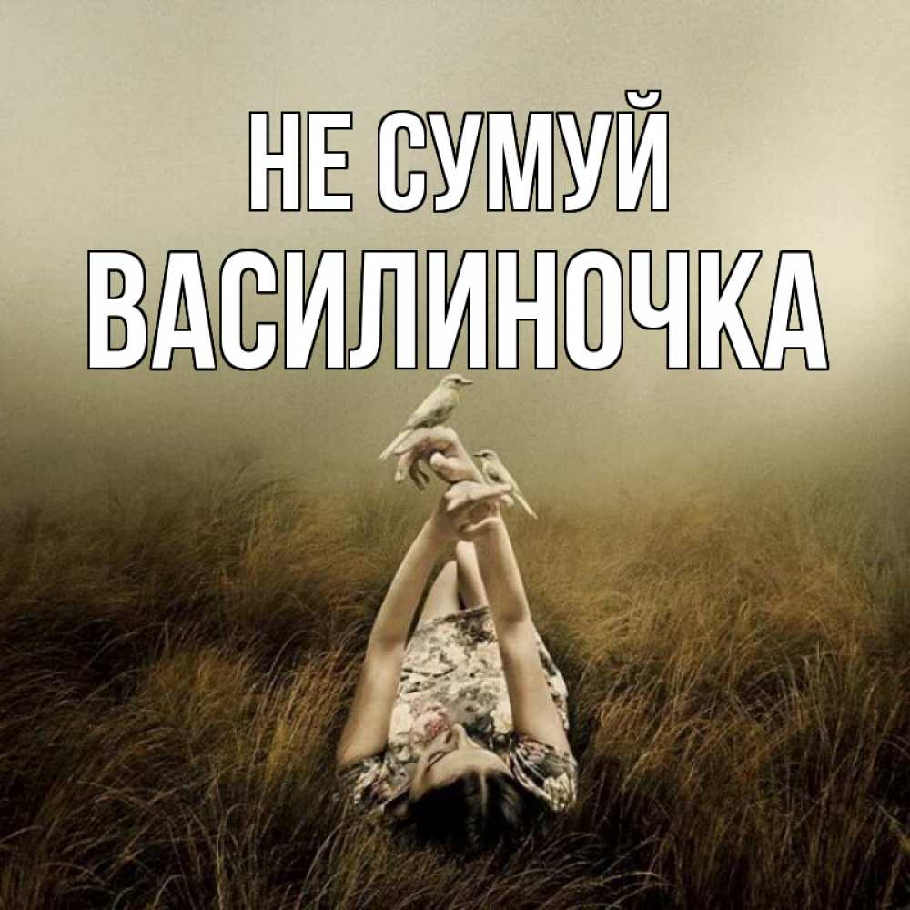 Открытка на каждый день з підписом, Василиночка Не сумуй поле и туман Прикольна листівка з побажанням онлайн скачати безкоштовно 