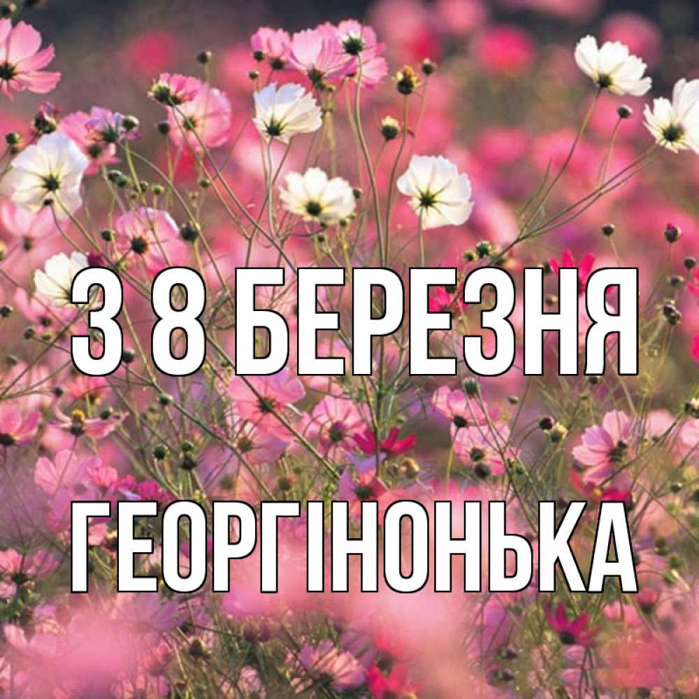 Открытка на каждый день з підписом, Георгінонька З 8 БЕРЕЗНЯ красиво 1 Прикольна листівка з побажанням онлайн скачати безкоштовно 