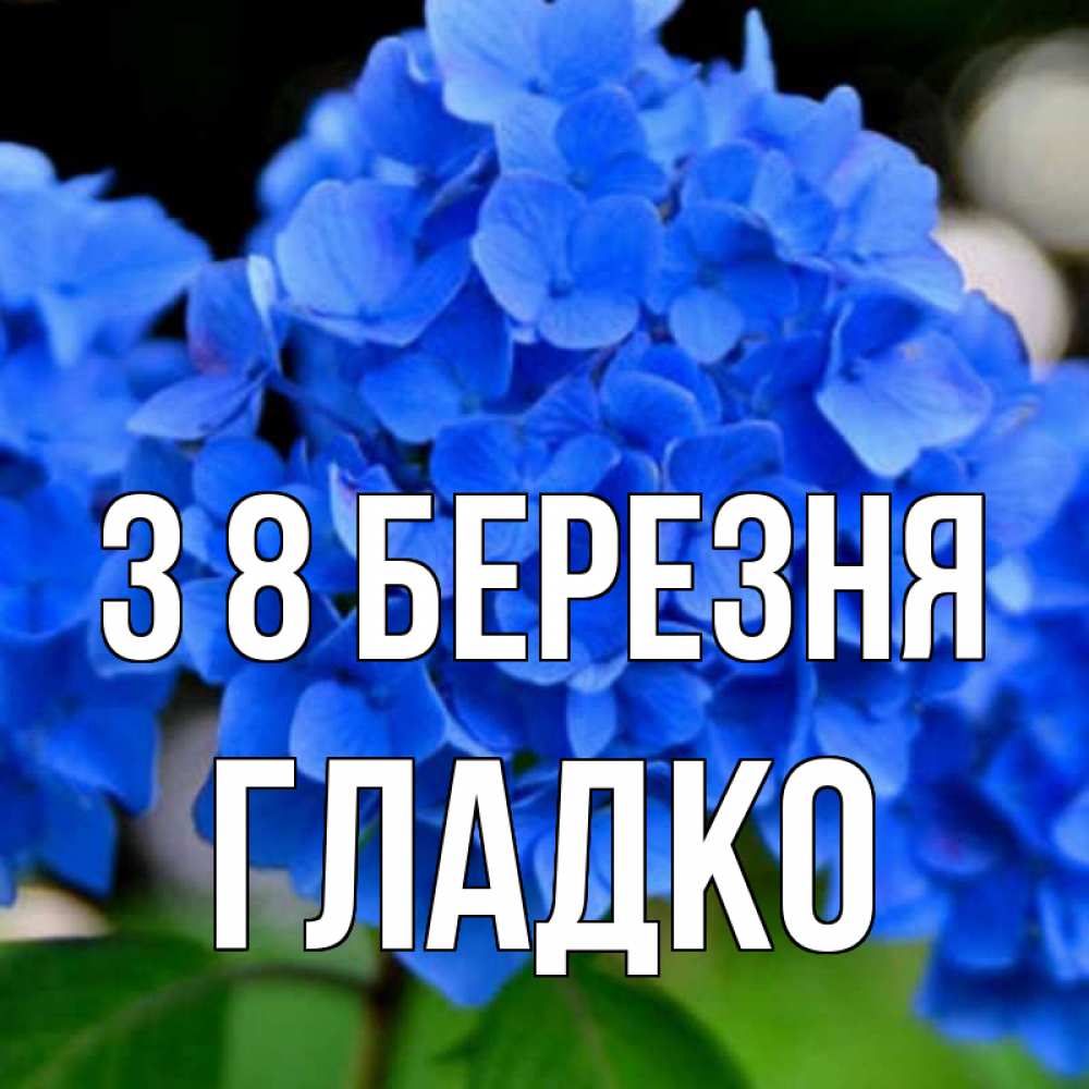 Открытка на каждый день з підписом, Гладко З 8 БЕРЕЗНЯ синие цветы Прикольна листівка з побажанням онлайн скачати безкоштовно 