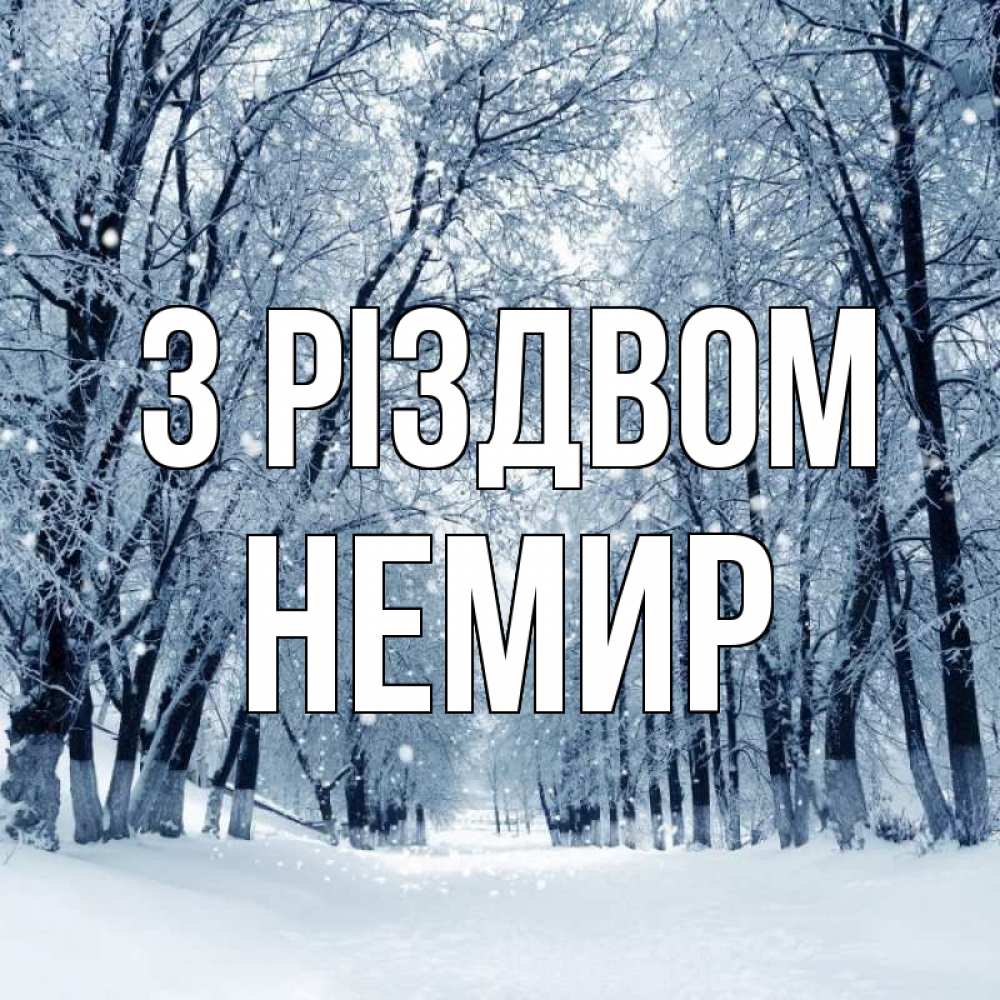 Открытка на каждый день з підписом, Немир З Різдвом снег, лес, парк Прикольна листівка з побажанням онлайн скачати безкоштовно 