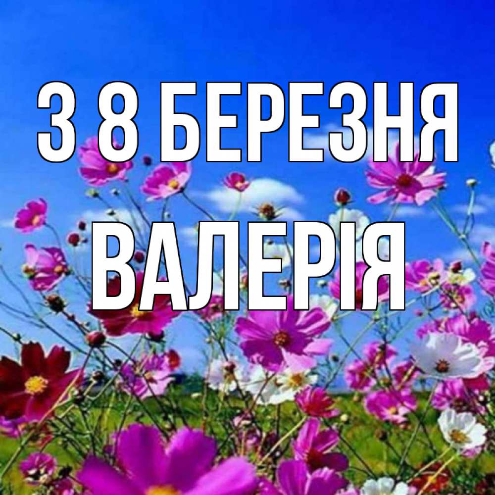 Открытка на каждый день з підписом, Валерія З 8 БЕРЕЗНЯ цветы Прикольна листівка з побажанням онлайн скачати безкоштовно 