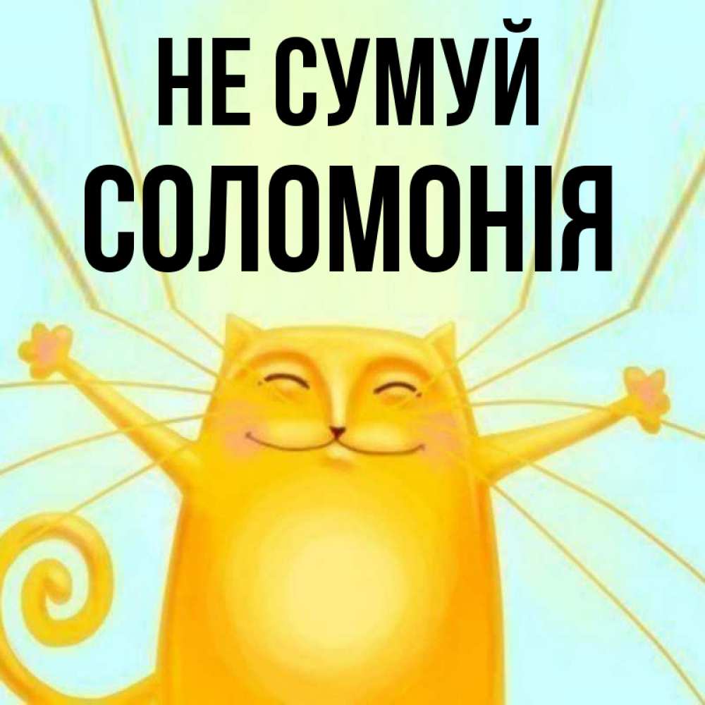 Открытка на каждый день з підписом, Соломонія Не сумуй обнимашки усатые Прикольна листівка з побажанням онлайн скачати безкоштовно 
