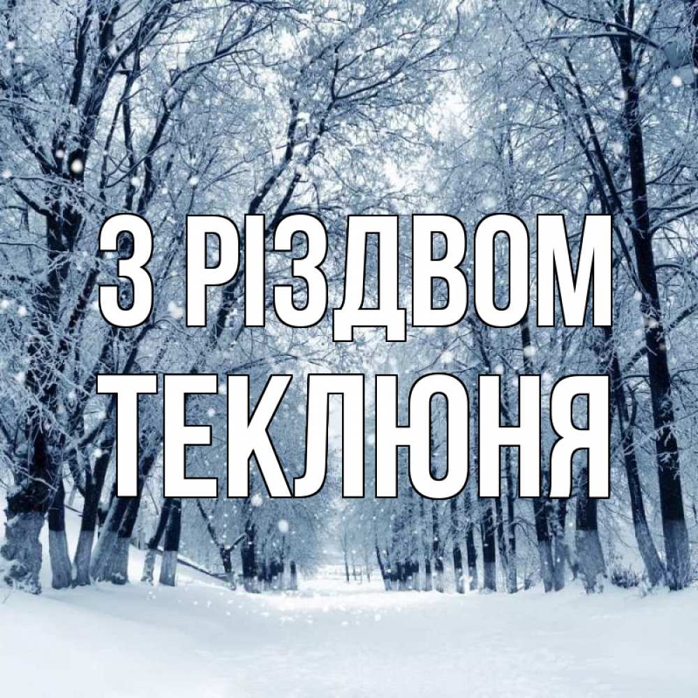 Открытка на каждый день з підписом, Теклюня З Різдвом снег, лес, парк Прикольна листівка з побажанням онлайн скачати безкоштовно 