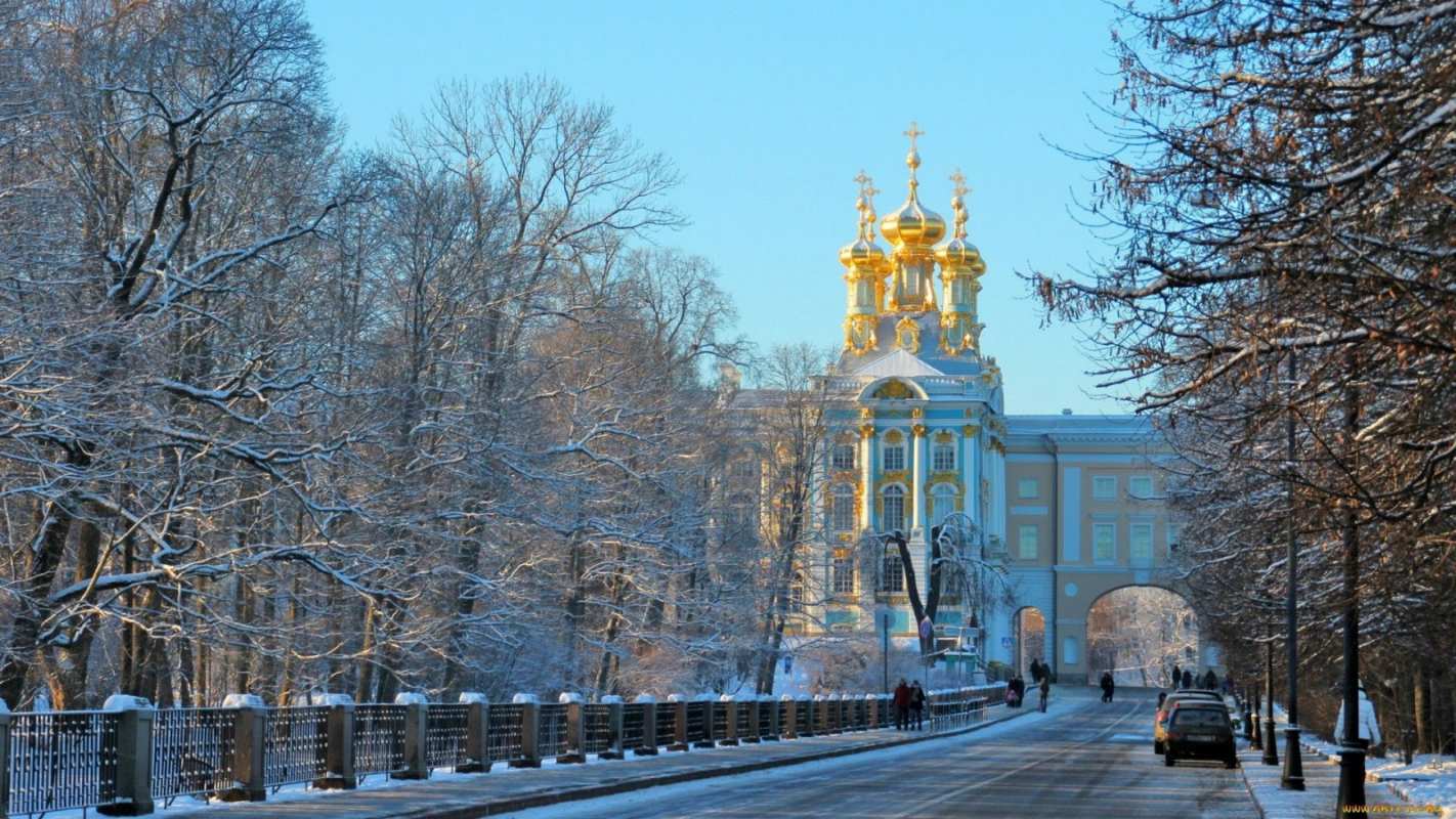 Открытка Красивый храм и дорога  храм  З Різдвом 