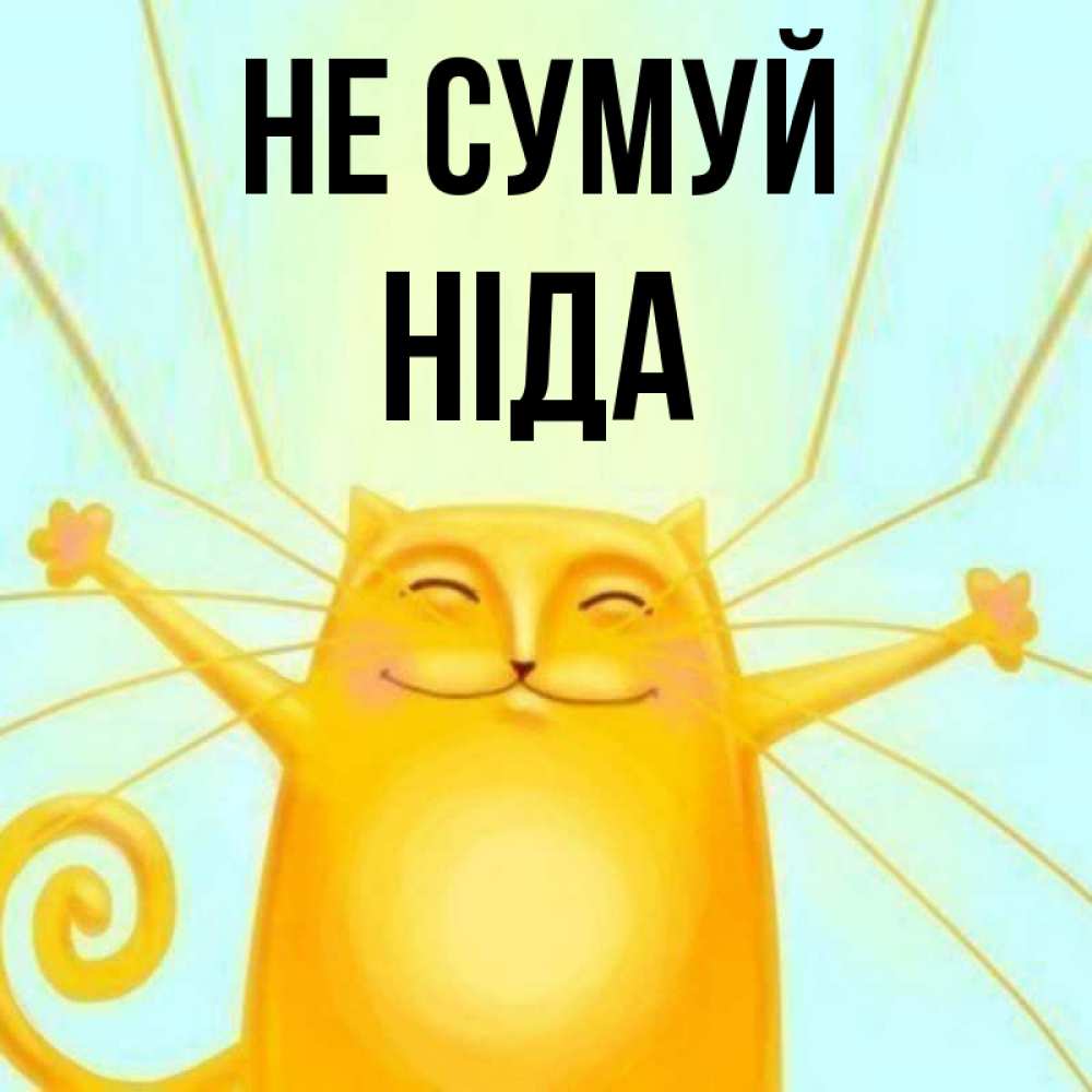 Открытка на каждый день з підписом, Ніда Не сумуй обнимашки усатые Прикольна листівка з побажанням онлайн скачати безкоштовно 