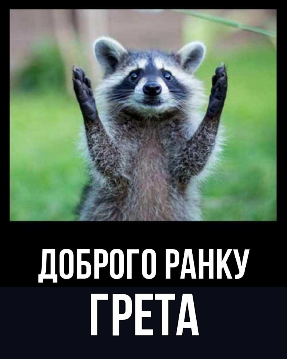 Открытка на каждый день з підписом, Грета Доброго ранку хорошее настроение утречком Прикольна листівка з побажанням онлайн скачати безкоштовно 