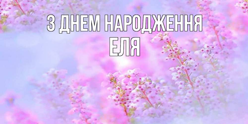 Открытка на каждый день з підписом, Еля З Днем народження красивая открытка с мелкими цветами Прикольна листівка з побажанням онлайн скачати безкоштовно 