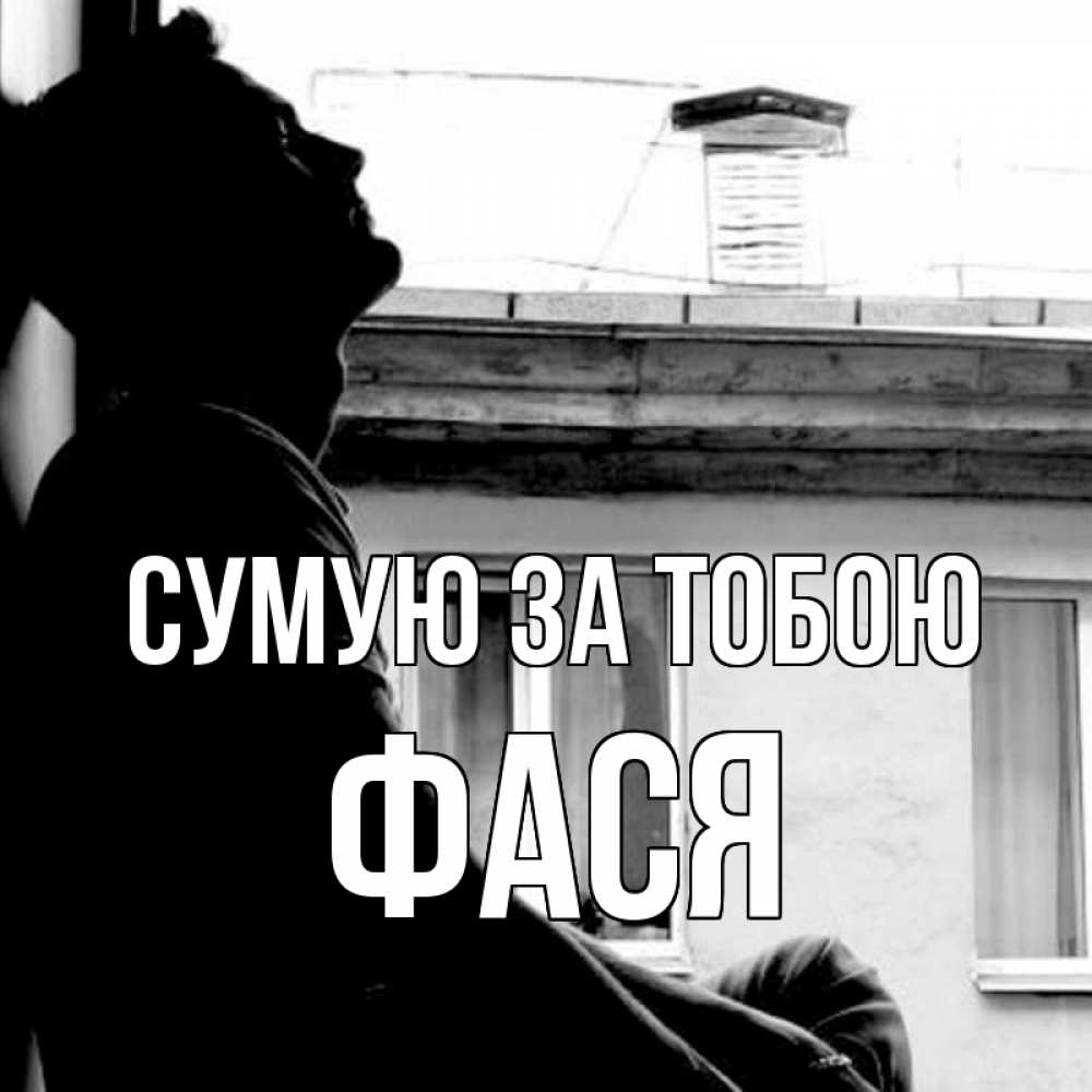 Открытка на каждый день з підписом, Фася Сумую за тобою скучно ему Прикольна листівка з побажанням онлайн скачати безкоштовно 