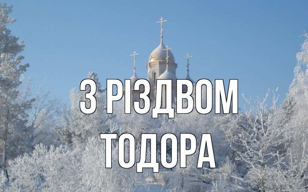 Открытка на каждый день з підписом, Тодора З Різдвом храм, зима, лес, церковь Прикольна листівка з побажанням онлайн скачати безкоштовно 