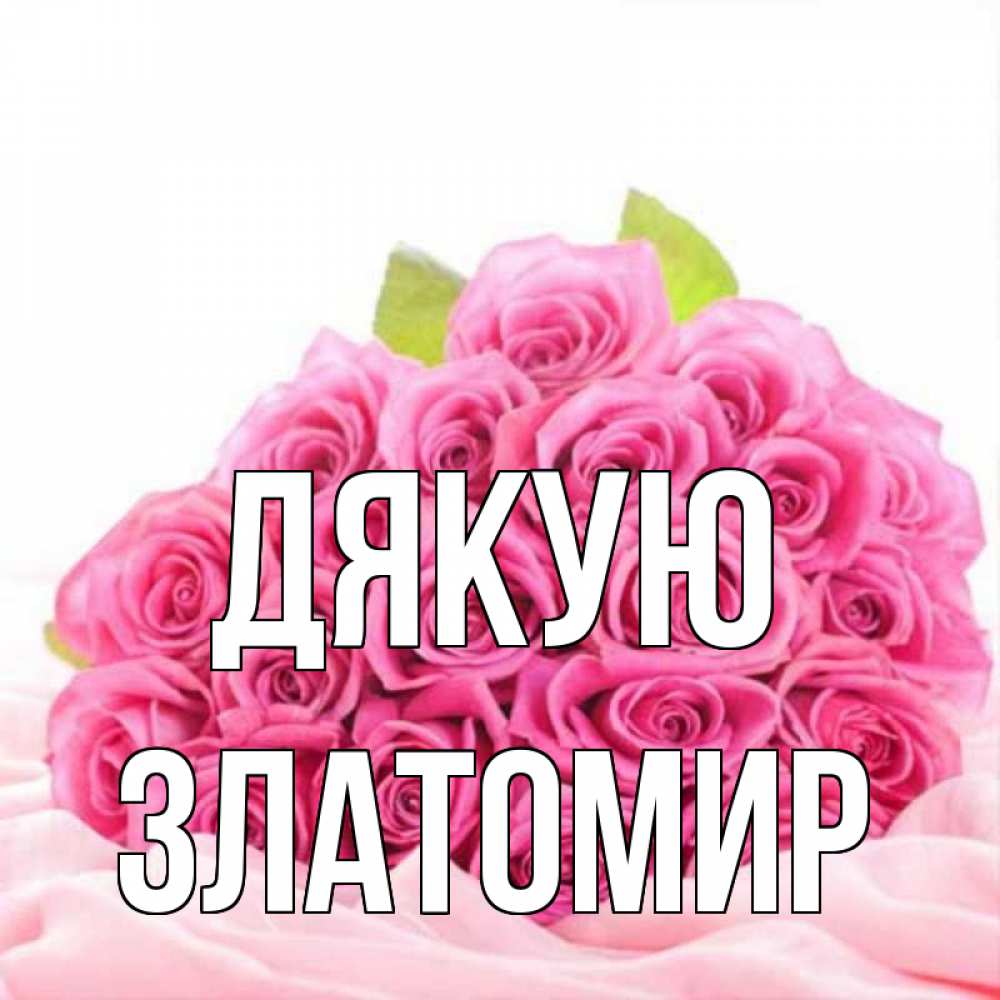 Открытка на каждый день з підписом, Златомир Дякую розовые розы с подписью Прикольна листівка з побажанням онлайн скачати безкоштовно 