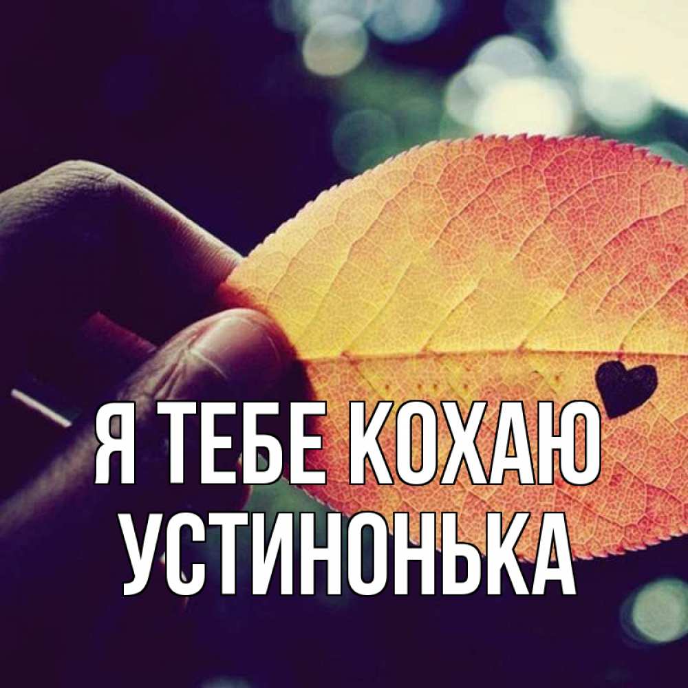 Открытка на каждый день з підписом, Устинонька Я тебе кохаю держу лист Прикольна листівка з побажанням онлайн скачати безкоштовно 