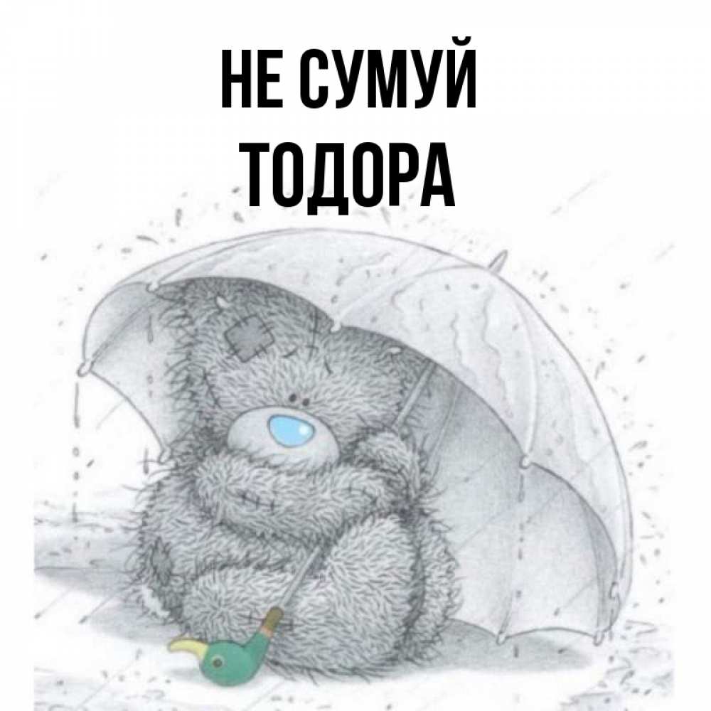 Открытка на каждый день з підписом, Тодора Не сумуй спасите мишку Тедди Прикольна листівка з побажанням онлайн скачати безкоштовно 