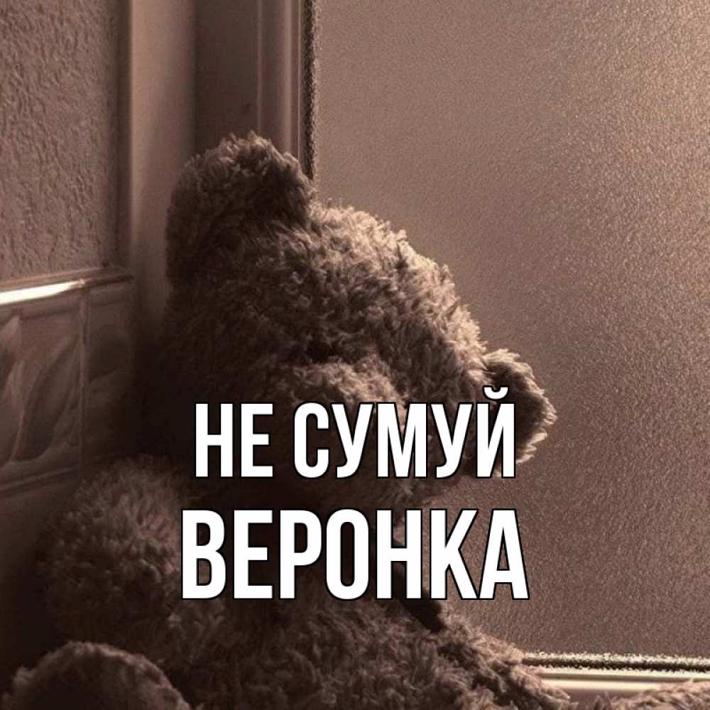 Открытка на каждый день з підписом, Веронка Не сумуй стекол рефленое Прикольна листівка з побажанням онлайн скачати безкоштовно 