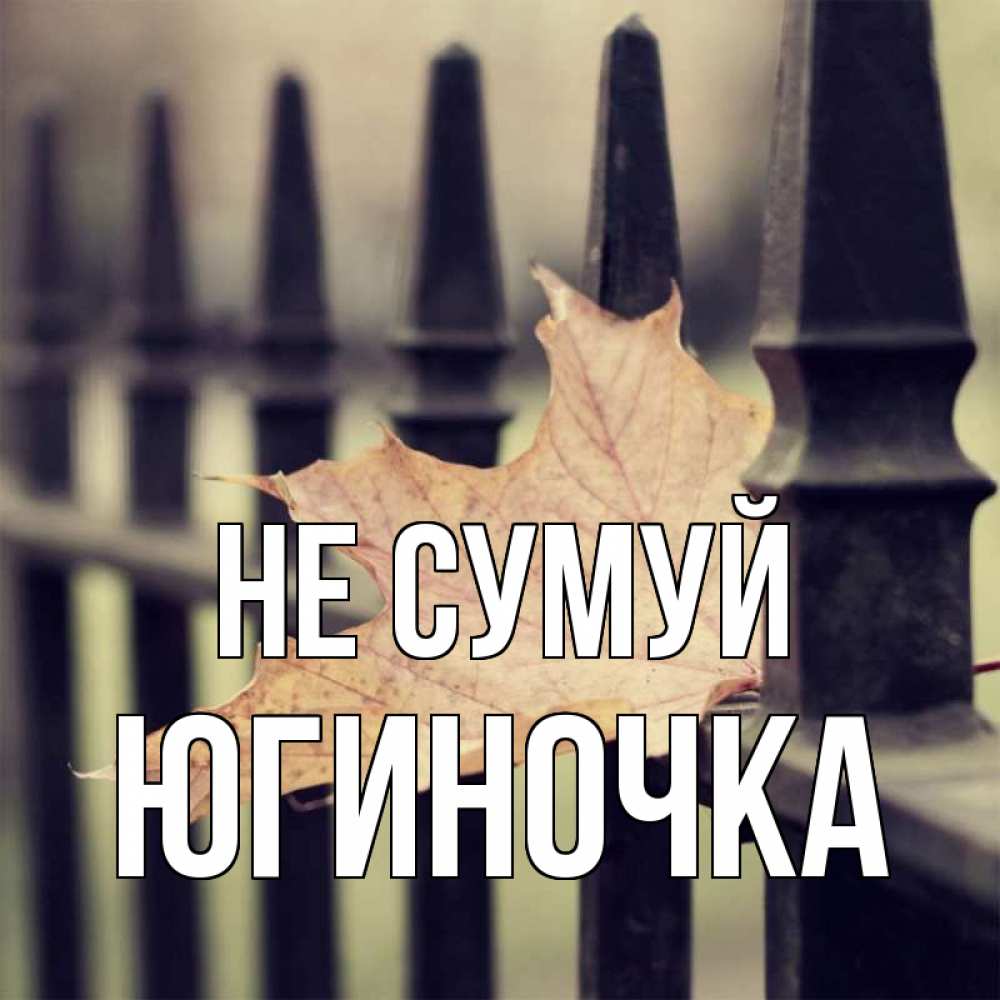 Открытка на каждый день з підписом, Югиночка Не сумуй лист клена Прикольна листівка з побажанням онлайн скачати безкоштовно 