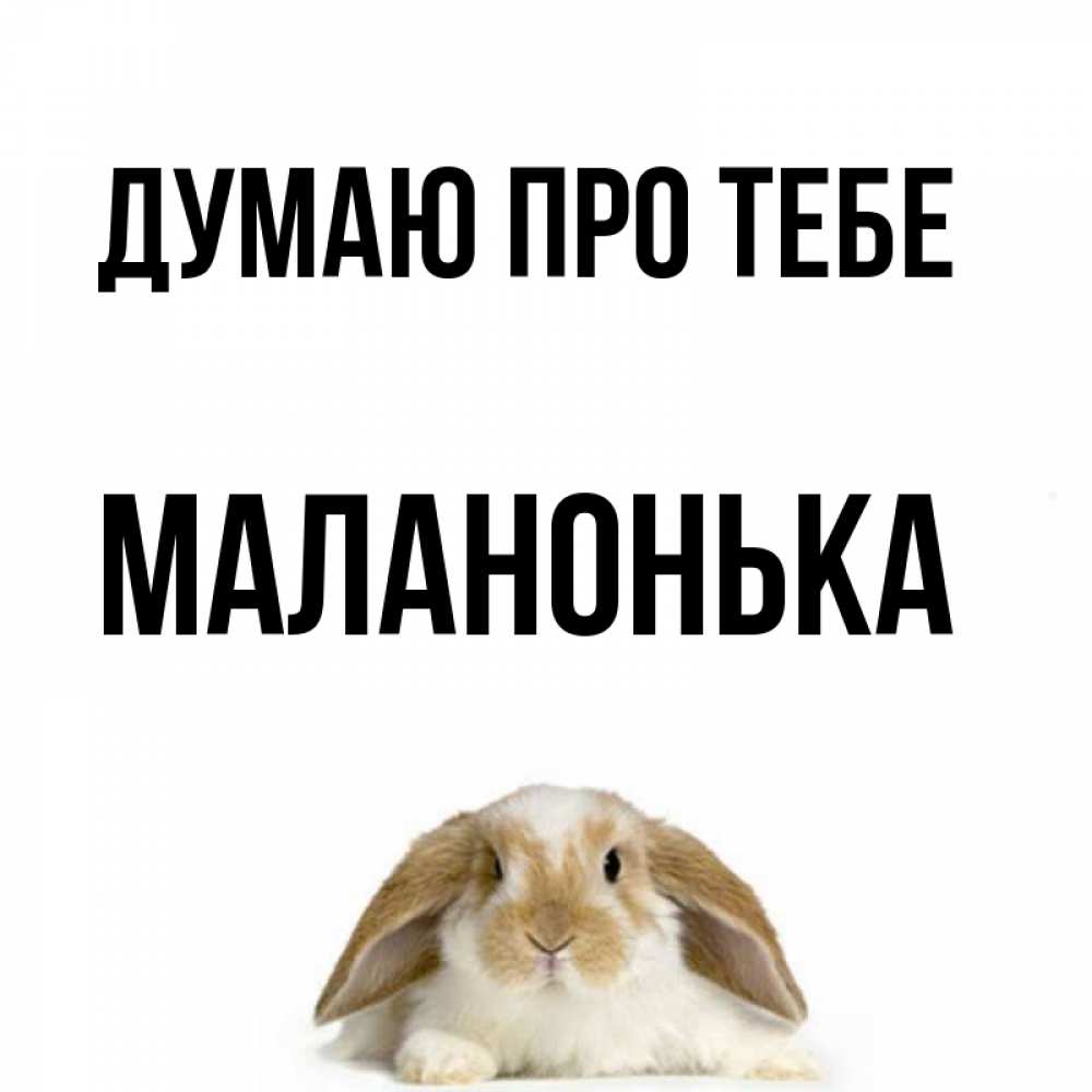 Открытка на каждый день з підписом, Маланонька Думаю про тебе подписать своими руками онлайн Прикольна листівка з побажанням онлайн скачати безкоштовно 