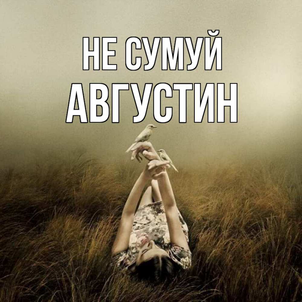 Открытка на каждый день з підписом, Августин Не сумуй поле и туман Прикольна листівка з побажанням онлайн скачати безкоштовно 