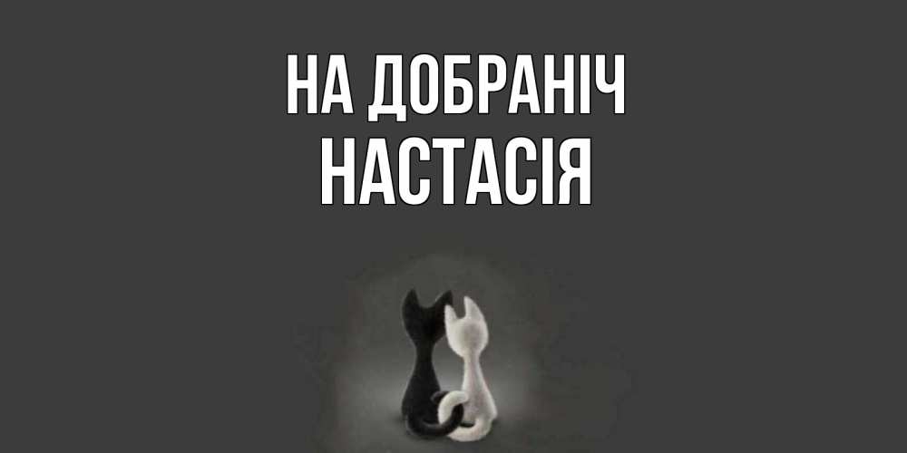 Открытка на каждый день з підписом, Настасія На добраніч коты Прикольна листівка з побажанням онлайн скачати безкоштовно 
