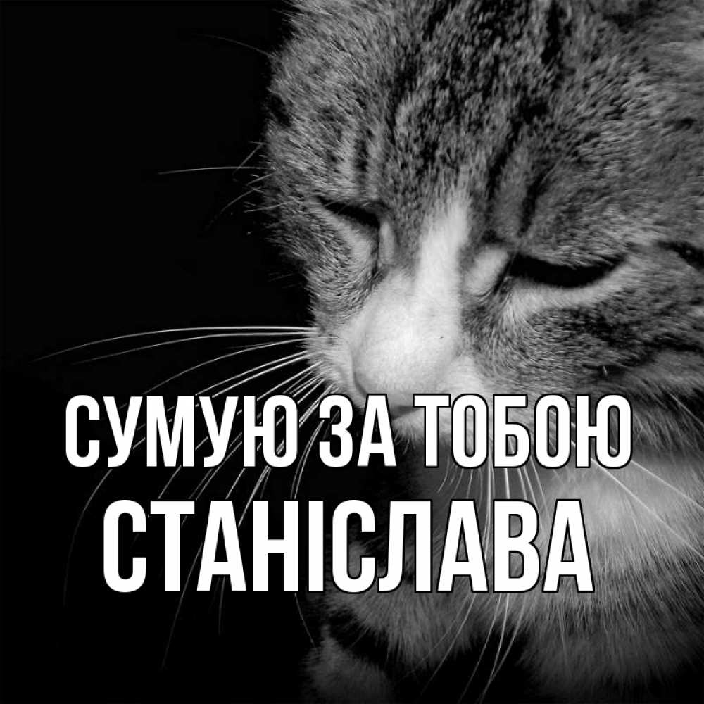 Открытка на каждый день з підписом, Станіслава Сумую за тобою мне скучно Прикольна листівка з побажанням онлайн скачати безкоштовно 