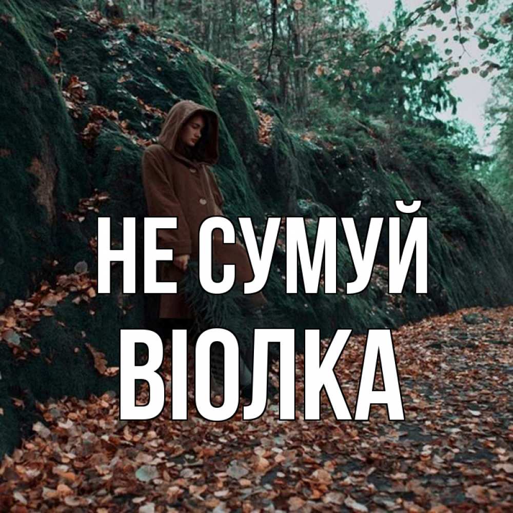 Открытка на каждый день з підписом, Віолка Не сумуй осенний лес Прикольна листівка з побажанням онлайн скачати безкоштовно 
