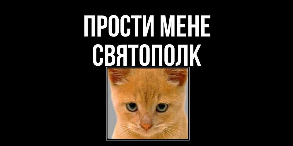 Открытка на каждый день з підписом, Святополк Прости мене рыжий грустный кот просит прощения Прикольна листівка з побажанням онлайн скачати безкоштовно 