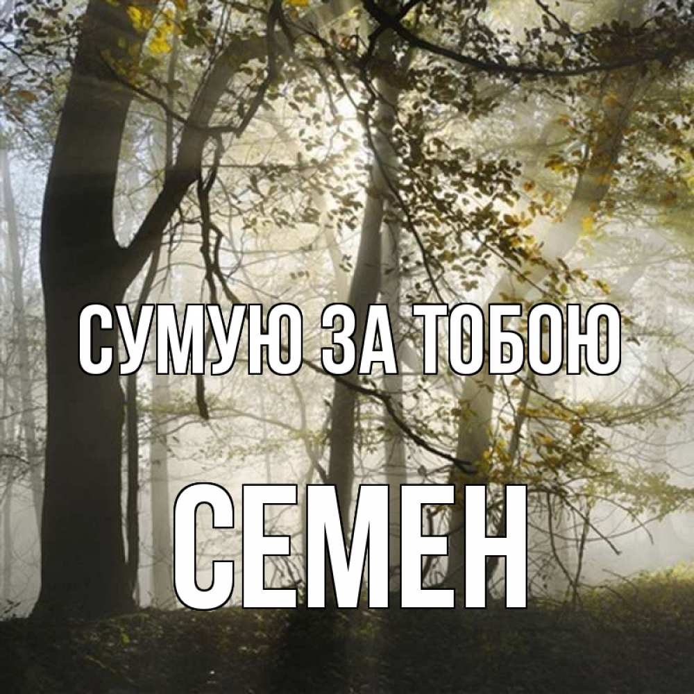 Открытка на каждый день з підписом, Семен Сумую за тобою грустно Прикольна листівка з побажанням онлайн скачати безкоштовно 