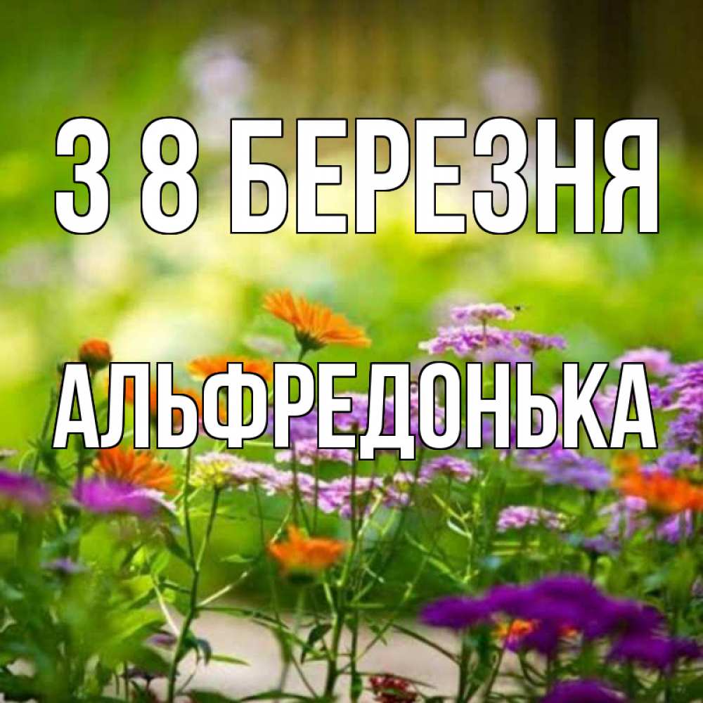 Открытка на каждый день з підписом, Альфредонька З 8 БЕРЕЗНЯ цветы Прикольна листівка з побажанням онлайн скачати безкоштовно 