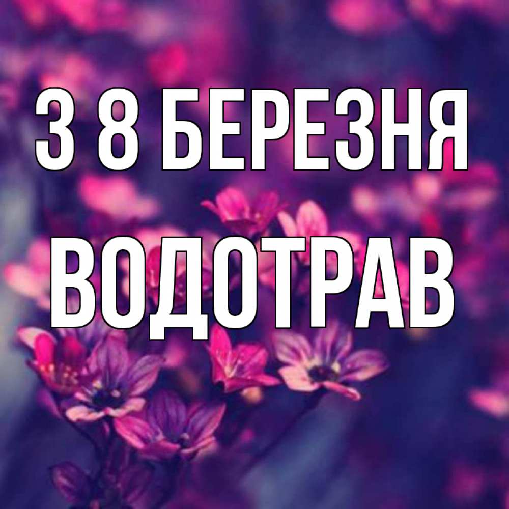 Открытка на каждый день з підписом, Водотрав З 8 БЕРЕЗНЯ небольшие цветы 1 Прикольна листівка з побажанням онлайн скачати безкоштовно 