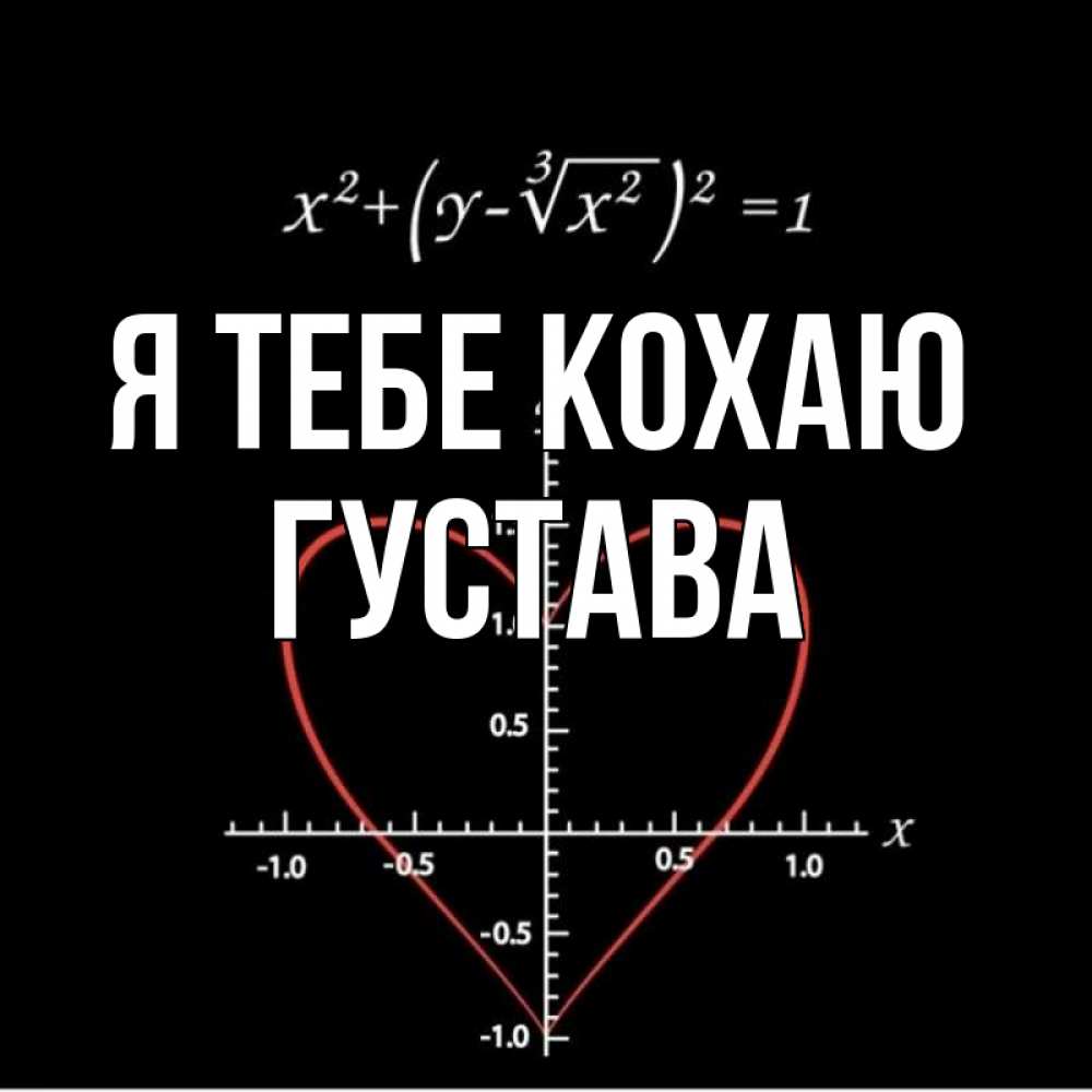 Открытка на каждый день з підписом, Густава Я тебе кохаю сердечная формула Прикольна листівка з побажанням онлайн скачати безкоштовно 