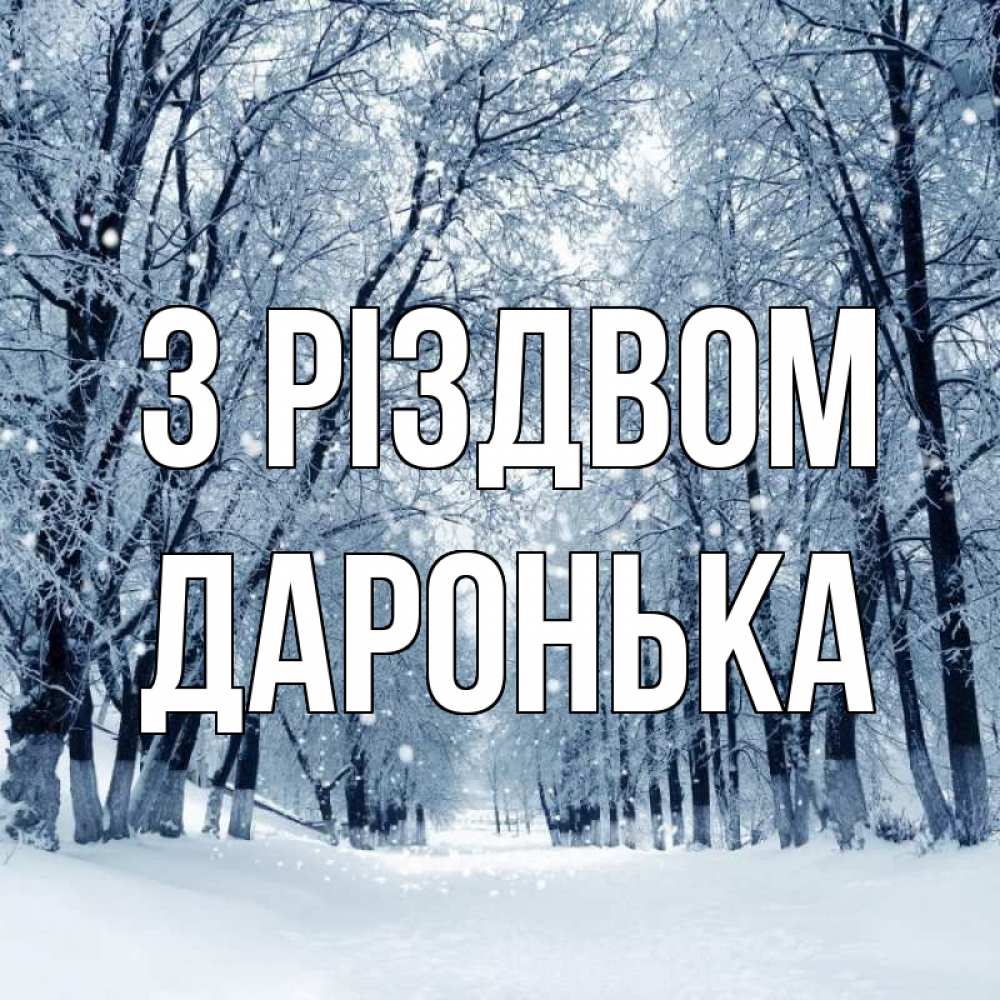 Открытка на каждый день з підписом, Даронька З Різдвом снег, лес, парк Прикольна листівка з побажанням онлайн скачати безкоштовно 