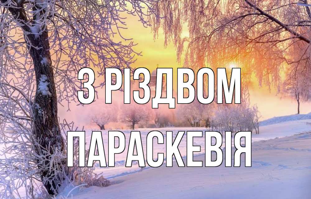 Открытка на каждый день з підписом, Параскевія З Різдвом рождество, лес, зима 1 Прикольна листівка з побажанням онлайн скачати безкоштовно 