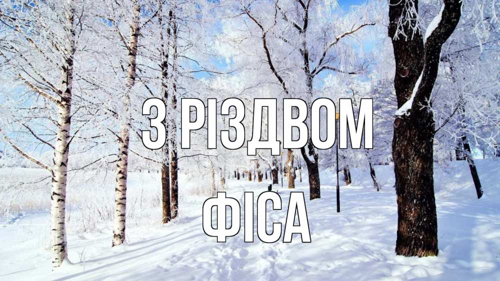 Открытка на каждый день з підписом, Фіса З Різдвом зимний лес Прикольна листівка з побажанням онлайн скачати безкоштовно 