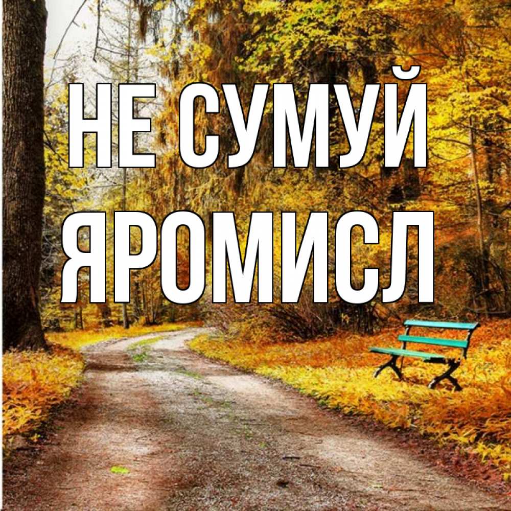 Открытка на каждый день з підписом, Яромисл Не сумуй зеленая лавочка Прикольна листівка з побажанням онлайн скачати безкоштовно 