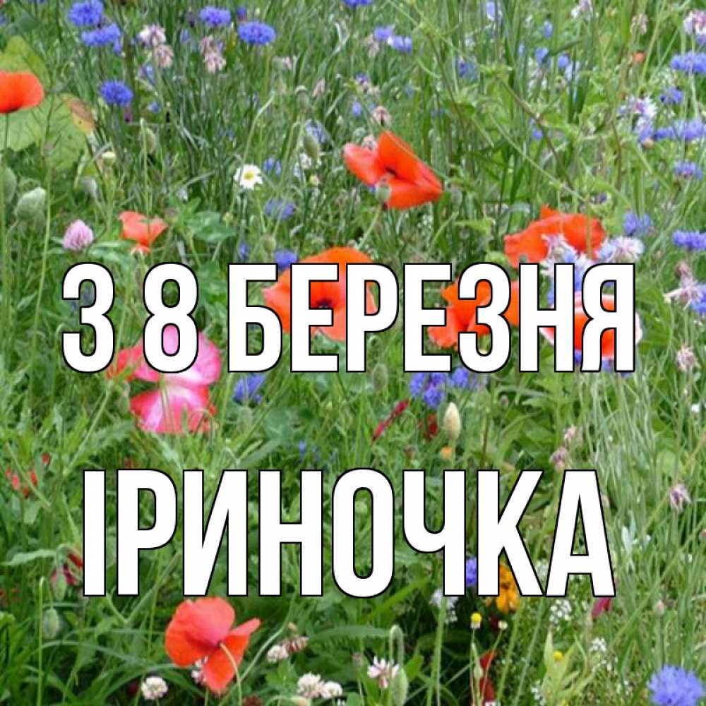 Открытка на каждый день з підписом, Іриночка З 8 БЕРЕЗНЯ международный женский день 4 Прикольна листівка з побажанням онлайн скачати безкоштовно 